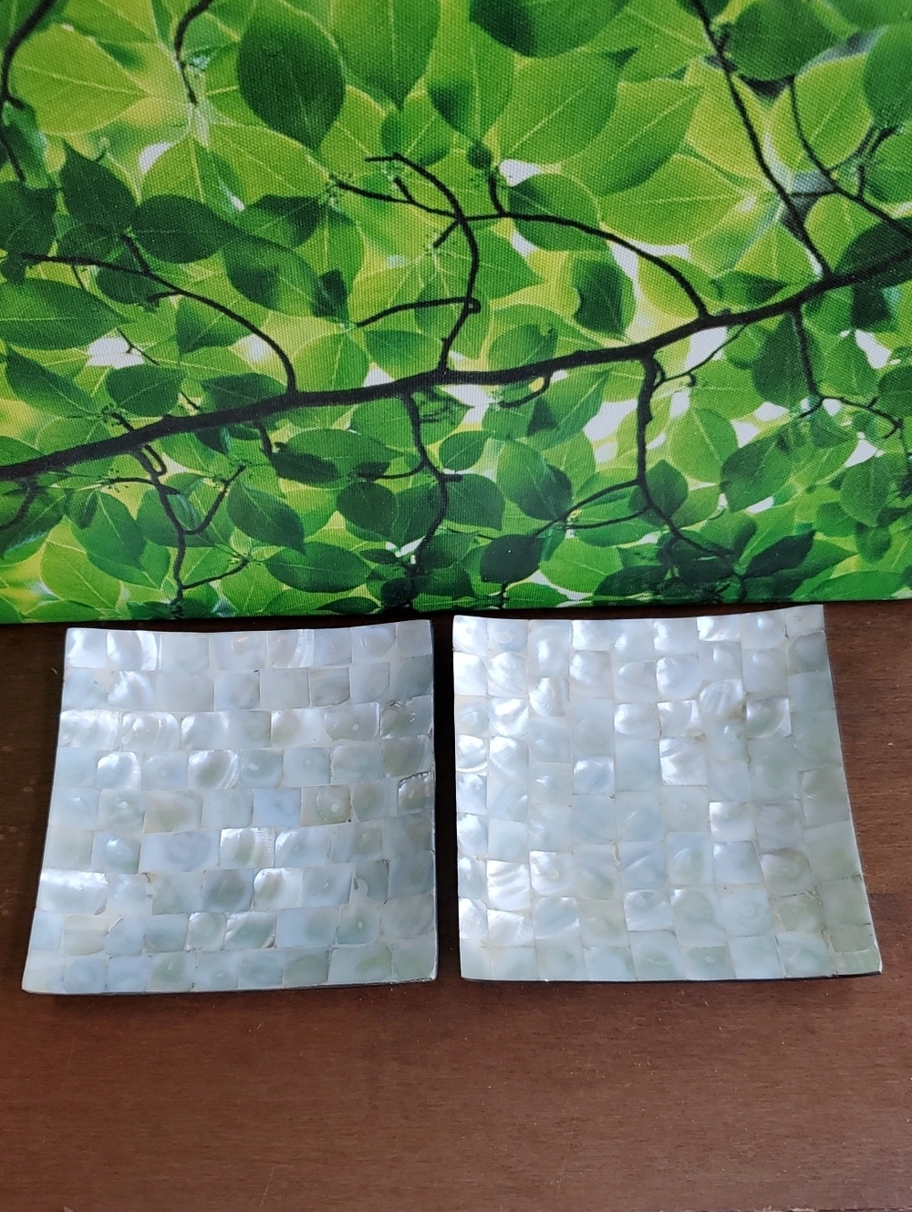 World Market Mother of Pearl Small Piller Plate - Set of 2 NWT